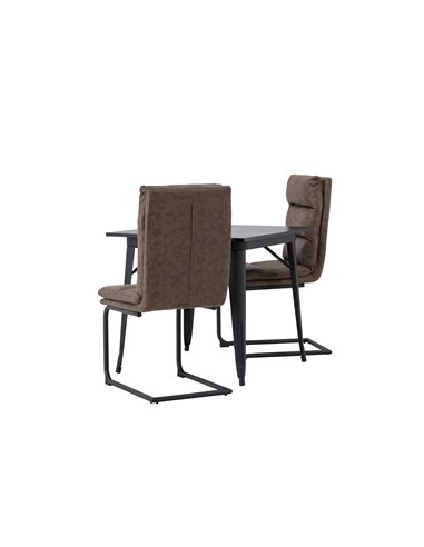 Matgrupp Tempe med Zizo matstolar, 80 × 80 cm