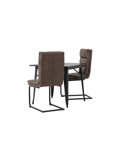 Matgrupp Tempe med Zizo matstolar, 80 × 80 cm