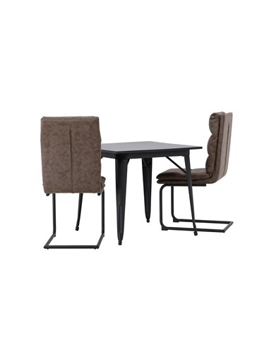 Matgrupp Tempe med Zizo matstolar, 80 × 80 cm