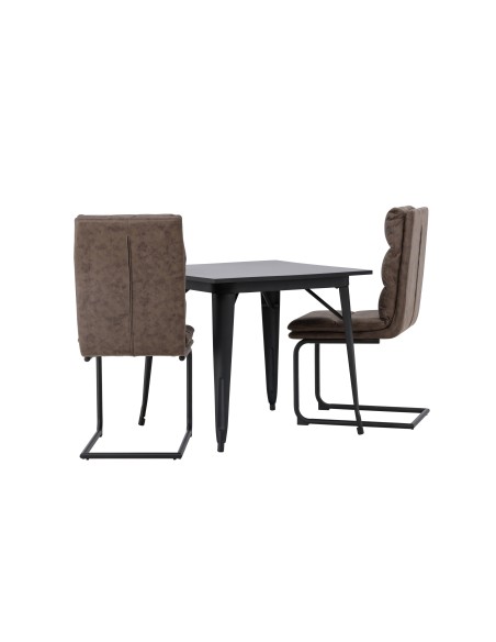 Matgrupp Tempe med Zizo matstolar, 80 × 80 cm