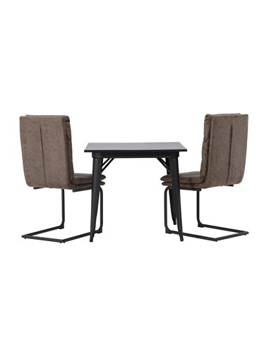 Matgrupp Tempe med Zizo matstolar, 80 × 80 cm