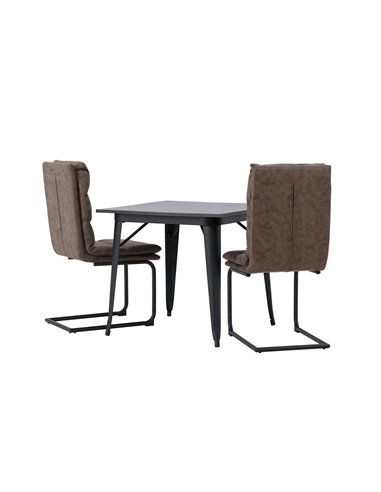 Matgrupp Tempe med Zizo matstolar, 80 × 80 cm