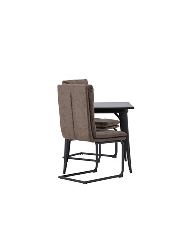 Matgrupp Tempe med Zizo matstolar, 80 × 80 cm