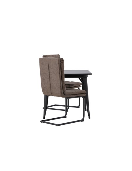 Matgrupp Tempe med Zizo matstolar, 80 × 80 cm