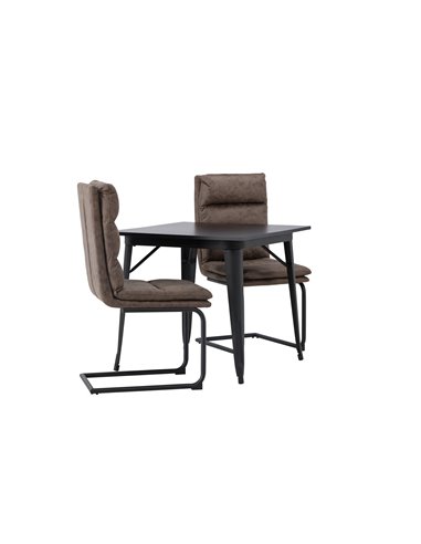 Matgrupp Tempe med Zizo matstolar, 80 × 80 cm