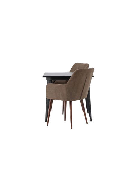 Matgrupp Tempe med Tomorrow matstolar, 80 × 80 cm