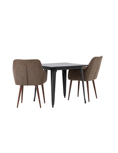 Matgrupp Tempe med Tomorrow matstolar, 80 × 80 cm