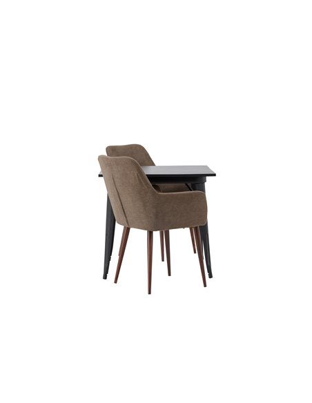 Matgrupp Tempe med Tomorrow matstolar, 80 × 80 cm