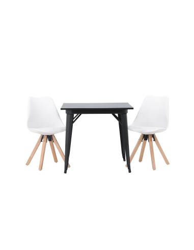 Matgrupp Tempe med Zeno matstolar, 80 × 80 cm