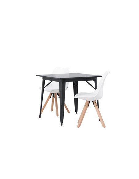 Matgrupp Tempe med Zeno matstolar, 80 × 80 cm