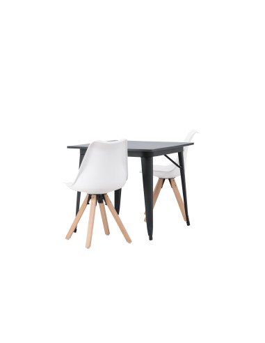 Matgrupp Tempe med Zeno matstolar, 80 × 80 cm