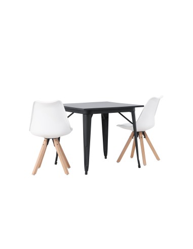 Matgrupp Tempe med Zeno matstolar, 80 × 80 cm