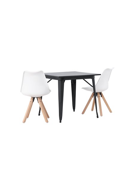 Matgrupp Tempe med Zeno matstolar, 80 × 80 cm