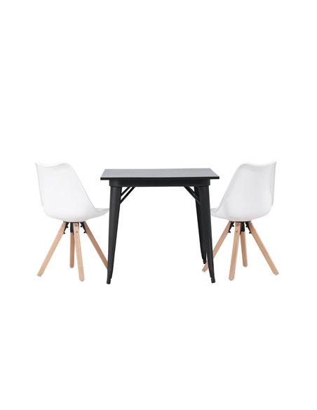 Matgrupp Tempe med Zeno matstolar, 80 × 80 cm