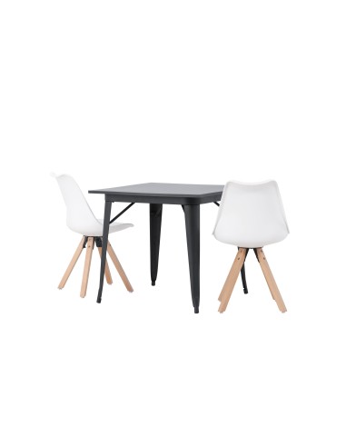Matgrupp Tempe med Zeno matstolar, 80 × 80 cm