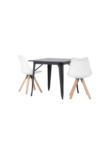 Matgrupp Tempe med Zeno matstolar, 80 × 80 cm