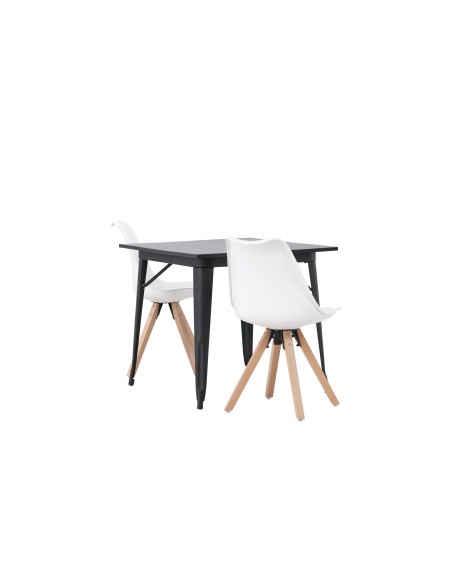 Matgrupp Tempe med Zeno matstolar, 80 × 80 cm