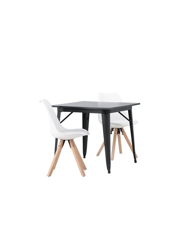 Matgrupp Tempe med Zeno matstolar, 80 × 80 cm