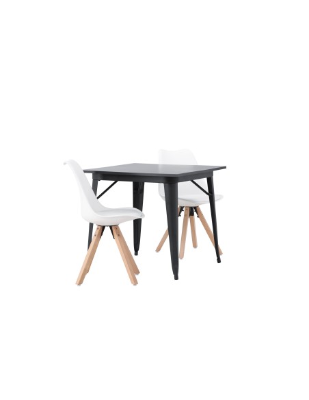 Matgrupp Tempe med Zeno matstolar, 80 × 80 cm