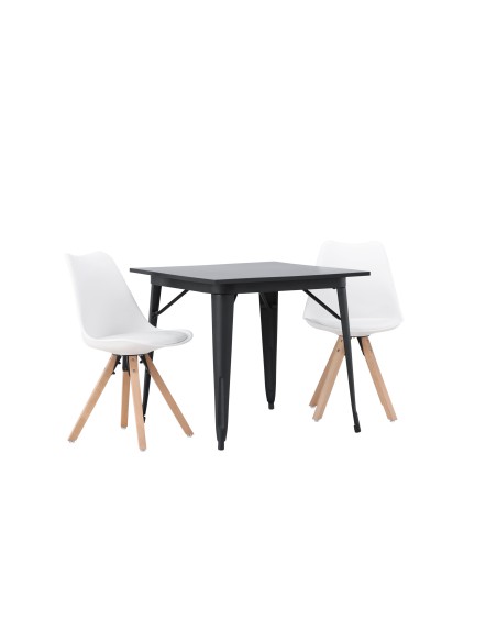 Matgrupp Tempe med Zeno matstolar, 80 × 80 cm