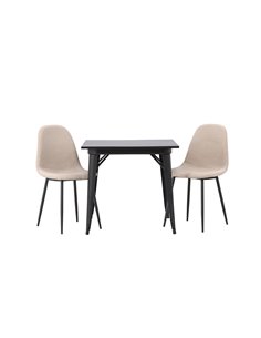 Matgrupp Tempe med Polar matstolar, 80 × 80 cm