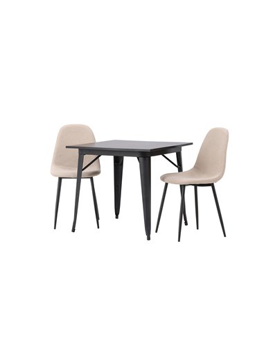 Matgrupp Tempe med Polar matstolar, 80 × 80 cm