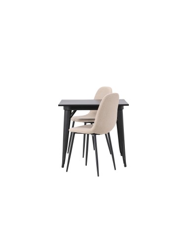 Matgrupp Tempe med Polar matstolar, 80 × 80 cm