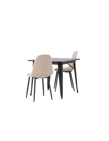 Matgrupp Tempe med Polar matstolar, 80 × 80 cm