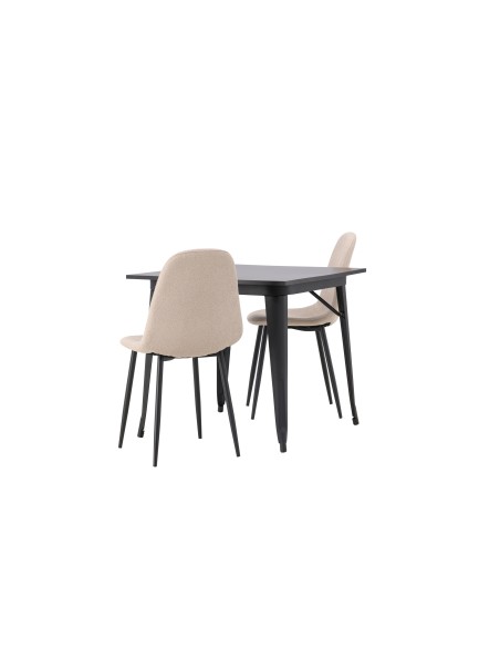 Matgrupp Tempe med Polar matstolar, 80 × 80 cm