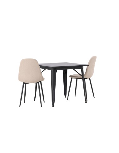 Matgrupp Tempe med Polar matstolar, 80 × 80 cm