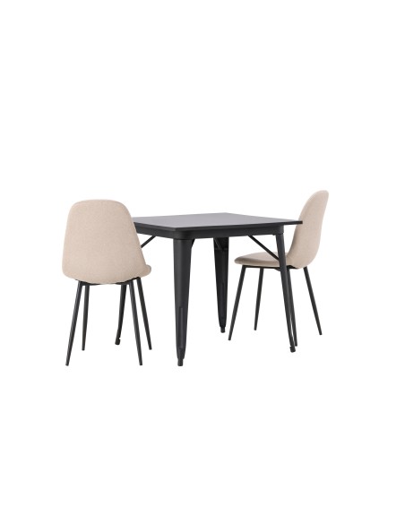 Matgrupp Tempe med Polar matstolar, 80 × 80 cm
