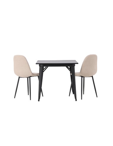 Matgrupp Tempe med Polar matstolar, 80 × 80 cm