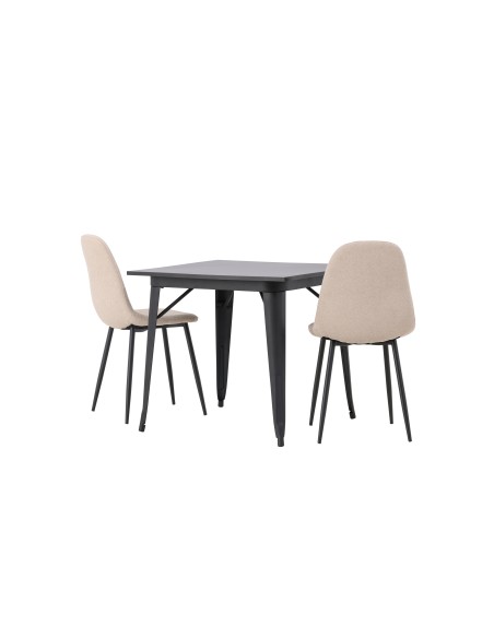 Matgrupp Tempe med Polar matstolar, 80 × 80 cm