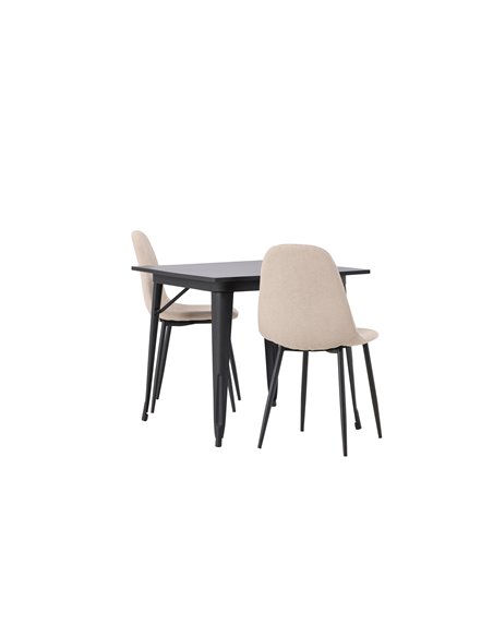 Matgrupp Tempe med Polar matstolar, 80 × 80 cm