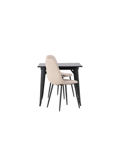 Matgrupp Tempe med Polar matstolar, 80 × 80 cm
