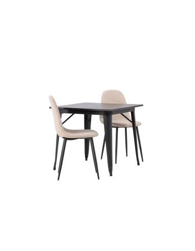 Matgrupp Tempe med Polar matstolar, 80 × 80 cm