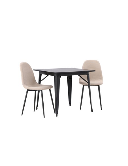 Matgrupp Tempe med Polar matstolar, 80 × 80 cm