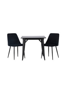 Matgrupp Tempe med Night matstolar, 80 × 80 cm