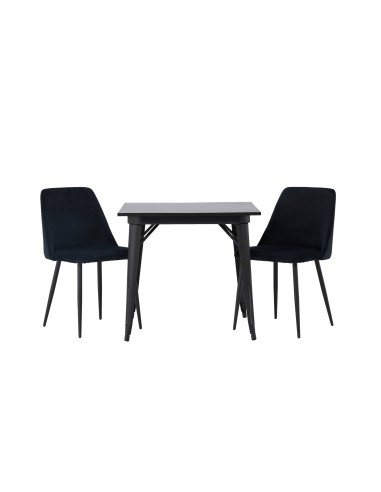 Matgrupp Tempe med Night matstolar, 80 × 80 cm