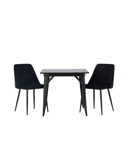 Matgrupp Tempe med Night matstolar, 80 × 80 cm