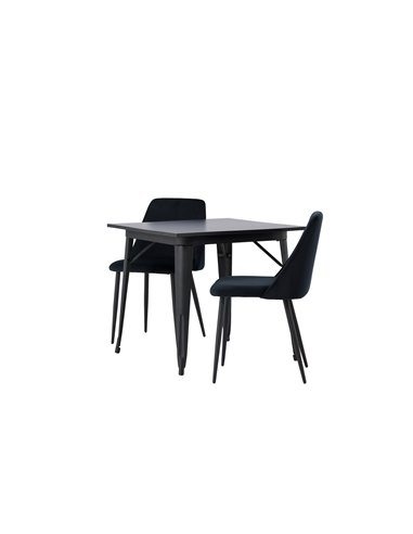 Matgrupp Tempe med Night matstolar, 80 × 80 cm