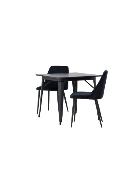 Matgrupp Tempe med Night matstolar, 80 × 80 cm