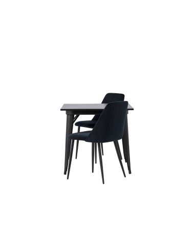 Matgrupp Tempe med Night matstolar, 80 × 80 cm
