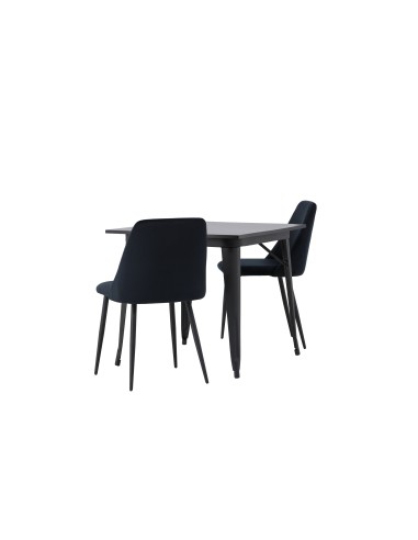 Matgrupp Tempe med Night matstolar, 80 × 80 cm