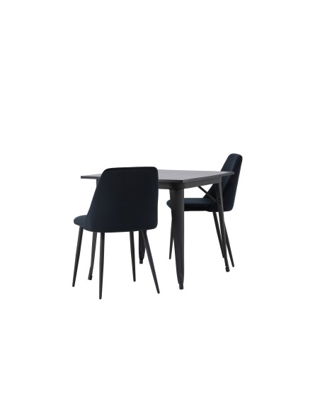 Matgrupp Tempe med Night matstolar, 80 × 80 cm