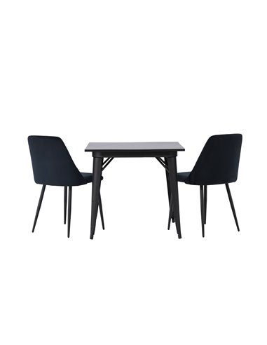 Matgrupp Tempe med Night matstolar, 80 × 80 cm
