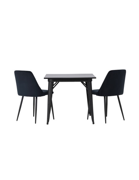 Matgrupp Tempe med Night matstolar, 80 × 80 cm