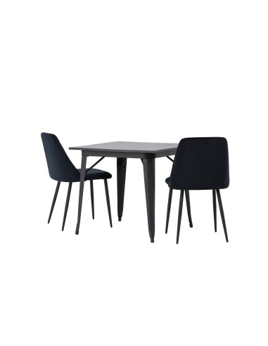 Matgrupp Tempe med Night matstolar, 80 × 80 cm