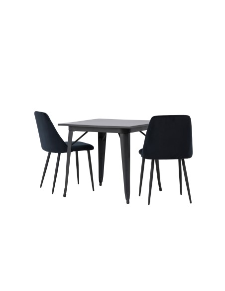 Matgrupp Tempe med Night matstolar, 80 × 80 cm