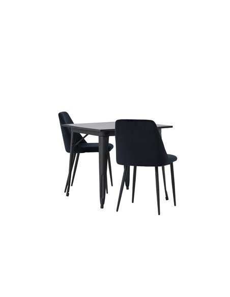 Matgrupp Tempe med Night matstolar, 80 × 80 cm
